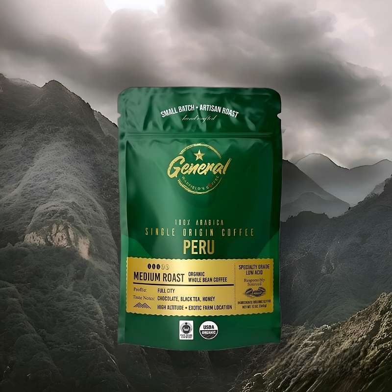 Organic whole bean Peru roast lifestyle image