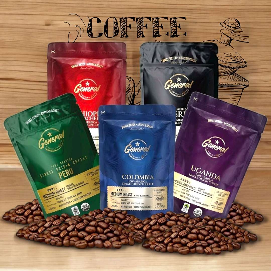 Organic certified whole bean roasts