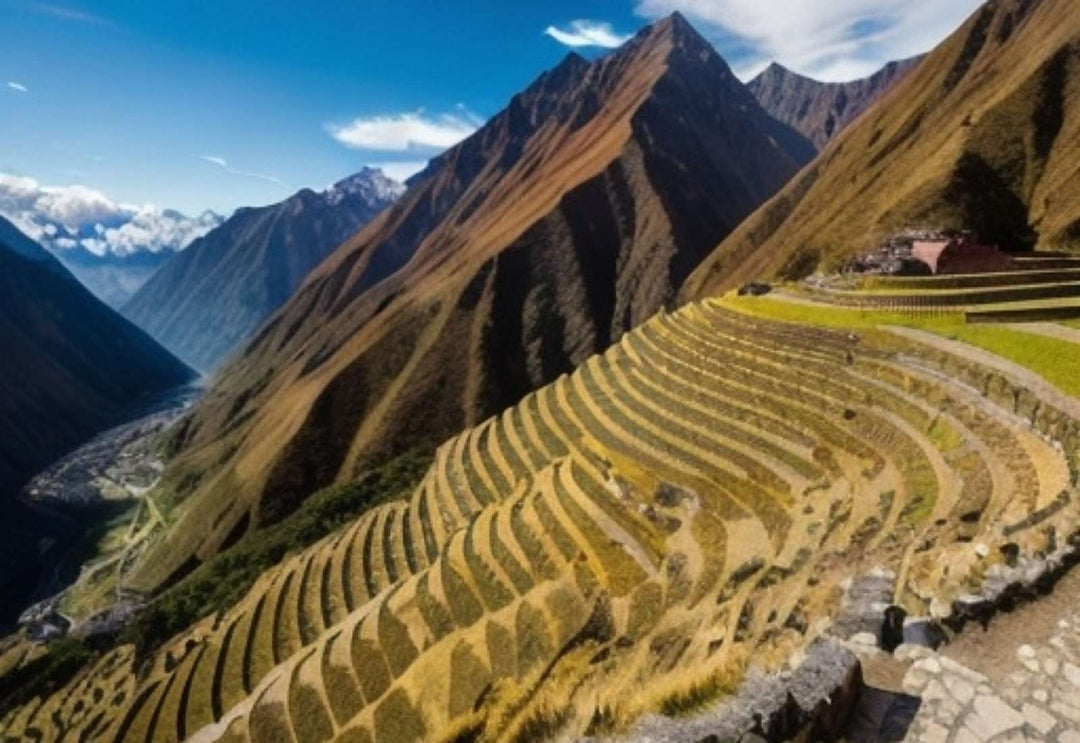 Peruvian mountaintops with coffee farming 