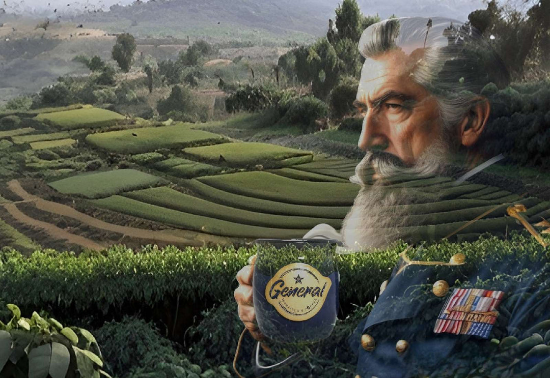 Ethiopian coffee farm with General Warfield