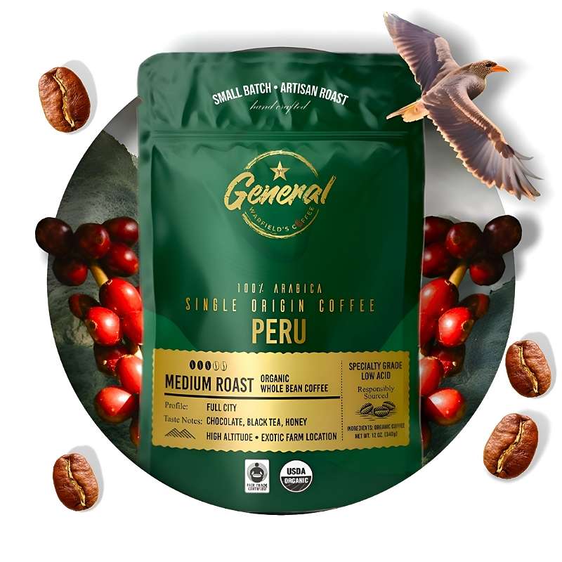 Fair Trade and Organic medium roast whole bean Peruvian roast lifestyle image