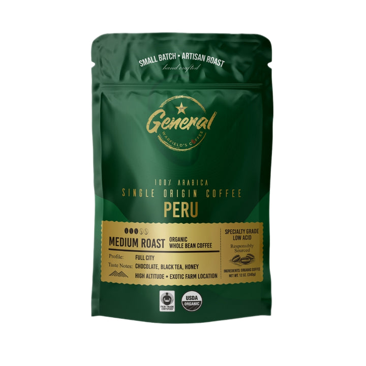 Fair Trade Certified Organic whole bean Peruvian roast 
