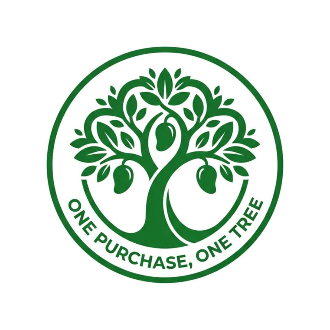 Green logo with tree design and 'One Purchase, One Tree' text on a white background